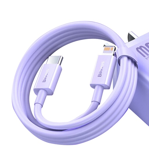 iPhone USB-C - Lightning PD 20W ātrās uzlādes kabelis 1m violets