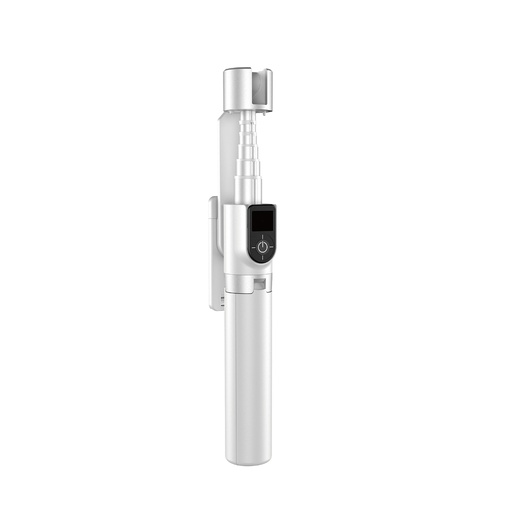 Selfie stick telescopic selfie stick with tripod and remote control BT F18W white