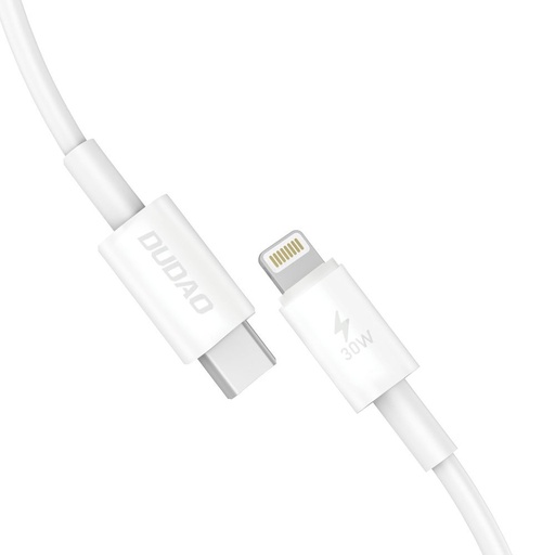 Kabelis iPhone USB-C - Lightning 30W PD 1m balts