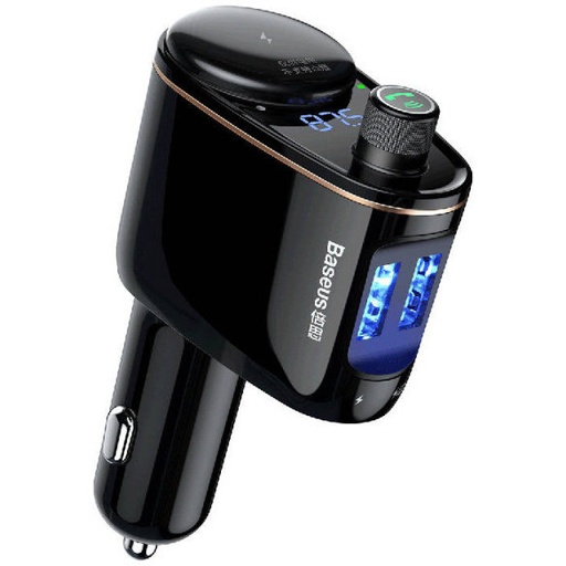 2-in-1 Bluetooth FM auto raidītājs un lādētājs 2x USB melns