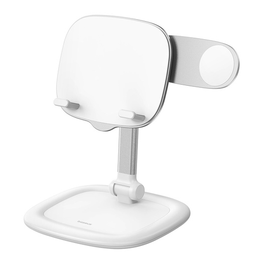 Regulējams planšetdatora un tālruņa statīvs Seashell Series balts