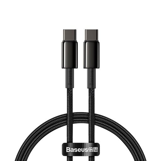 USB-C ātrās uzlādes kabelis Power Delivery PD QC 100W 5A 1m melns