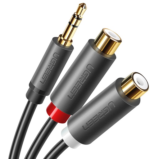 Audio adapter cable jack 3.5mm male - 2x RCA female 0.25m grey