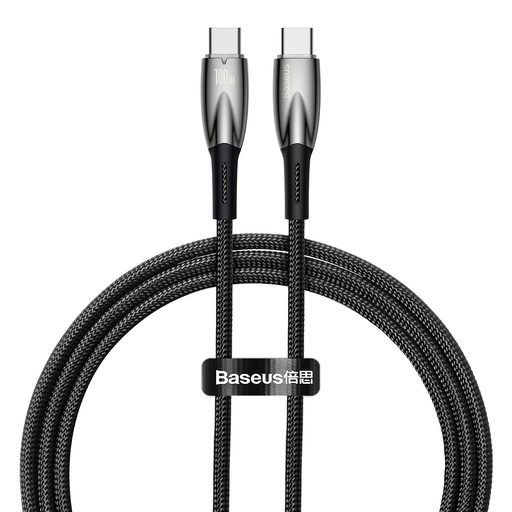 Durable flexible USB-C fast charging cable 100W 1m black