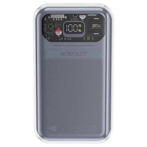 Powerbank 20000mAh Sparkling Series fast charging 30W QC AFC FCP SCP grey.