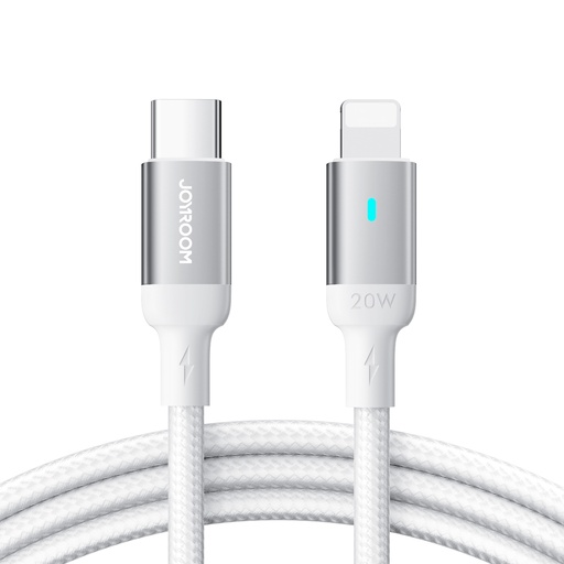 Durable cable for iPhone A10 Series braided USB-C - Lightning 20W 2m white