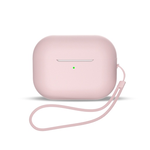Silicone case for AirPods 3 headphones + wrist lanyard strap pink