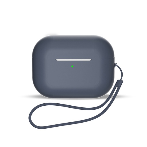Silikoninis dėklas ausinėms "AirPods 3" + riešo dirželis mėlynas