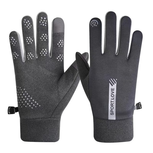 Touch gloves for phone sports windproof gloves men's grey