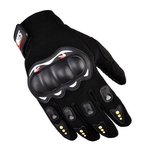 Motorcycle touch phone gloves with knuckle protector black
