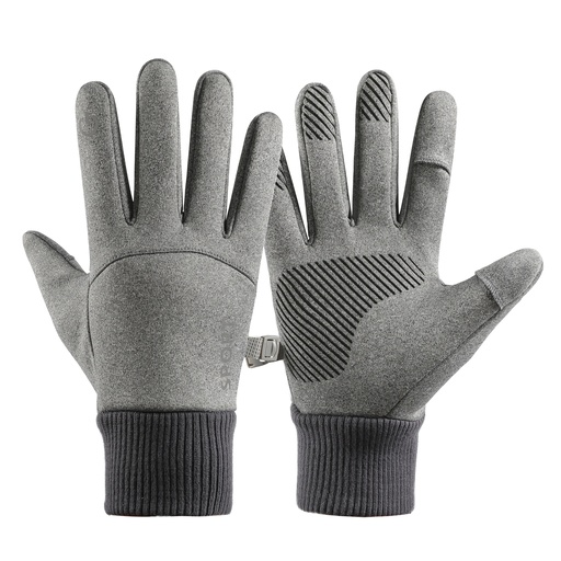 Insulated sports gloves for phone men grey