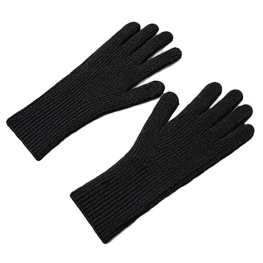 Knitted phone gloves with finger cutout unisex black
