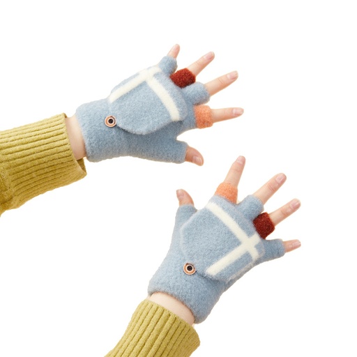 Children's winter phone mittens blue.