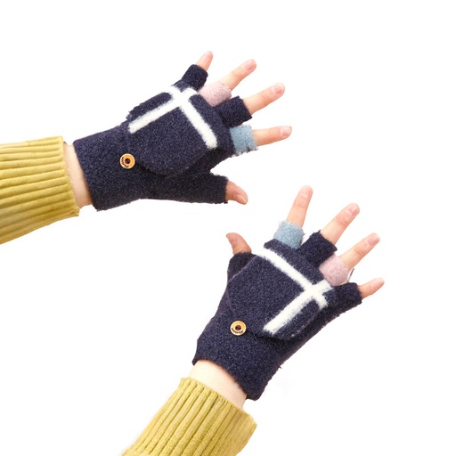 Children's winter phone mittens black.