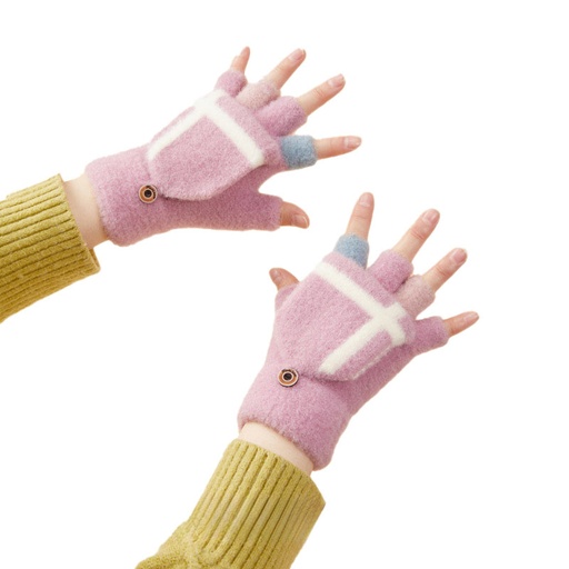 Children's winter phone mittens pink.