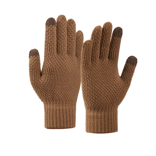 Winter touch gloves for phone 22x11cm unisex brown.