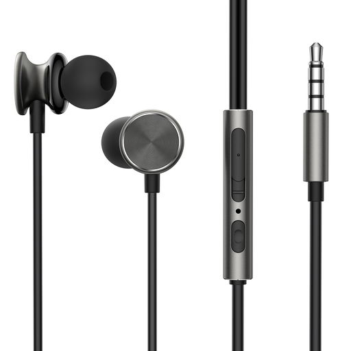 HiFi Wired Series Strong Bass Headphones JR-EW03 dark gray.