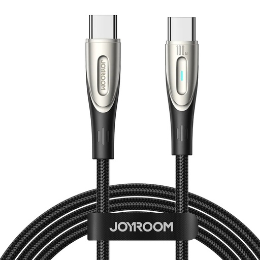 Star-Light sērijas pītais USB-C kabelis - USB-C 100W 2m melns