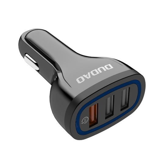 Auto lādētājs 3x USB Quick Charge 3.0 QC3.0 2.4A 18W melns