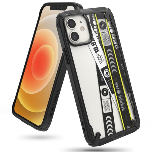 Bruņu futrālis ar rāmi iPhone 12 mini Fusion X Design Biļešu josla melns