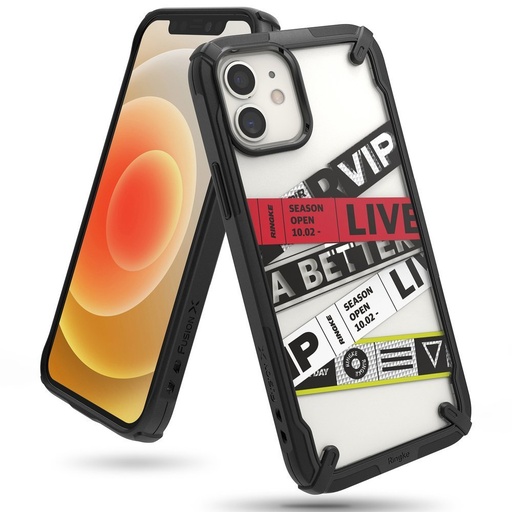 Bruņu futrālis ar rāmi iPhone 12 mini Fusion X Design Biļešu josla melns
