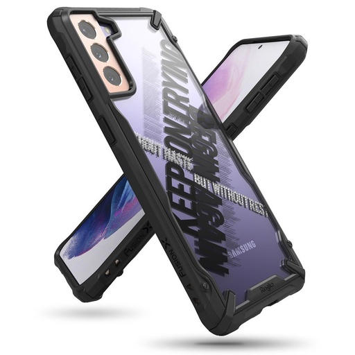 Bruņu futrālis ar rāmi Galaxy S21+ 5G Fusion X Design Cross melns
