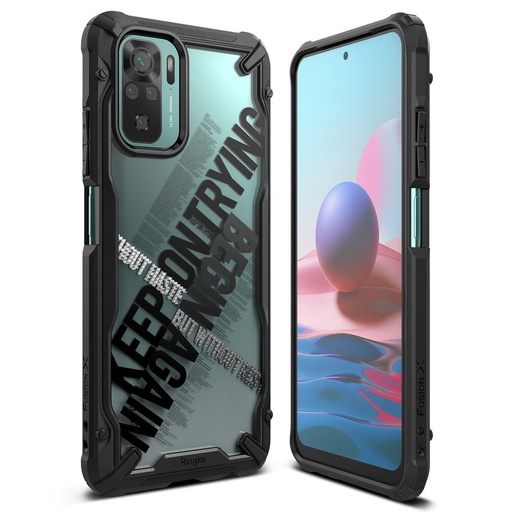Bruņu futrālis ar rāmi Xiaomi Redmi Note 10 / 10S Fusion X Design Cross melns