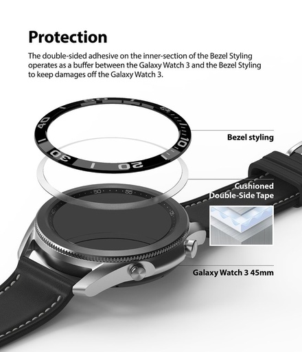 Apmales gredzens Galaxy Watch 3 45mm Bezel Styling melns