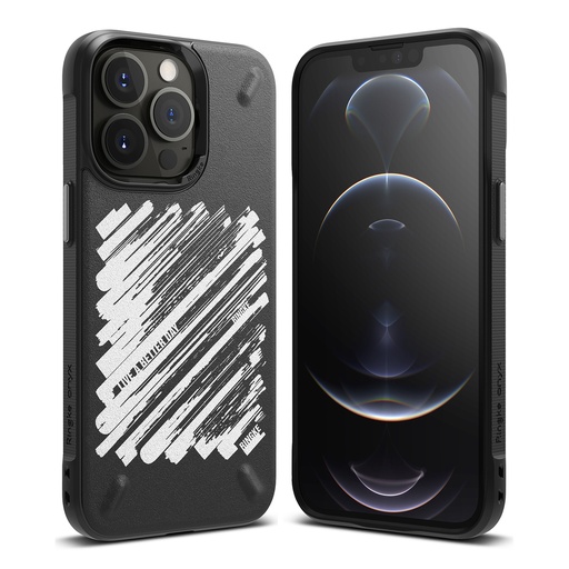 Izturīgs iPhone 13 Pro Max korpuss Onyx Design Krāsa melna