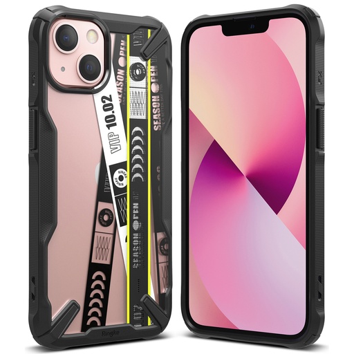 Bruņu futrālis ar rāmi iPhone 13 mini Fusion X Design Biļešu lenta melna