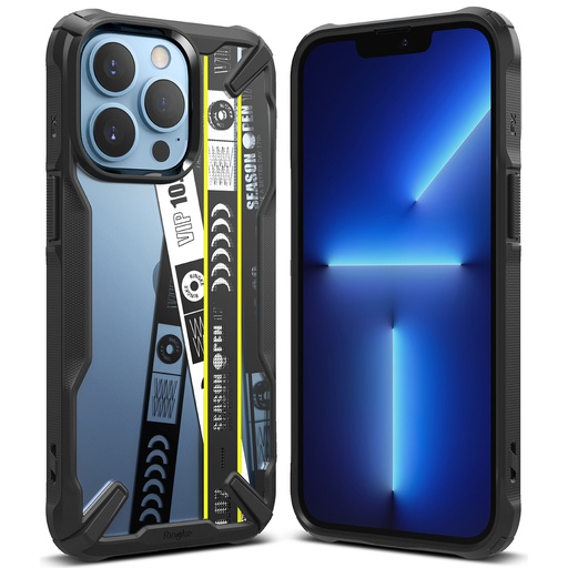 Bruņu futrālis ar rāmi iPhone 13 Pro Max Fusion X Design Biļešu lenta melna