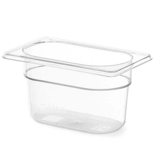 Transparent polycarbonate GN container GN 1/9 height 65 mm - Hendi 861837