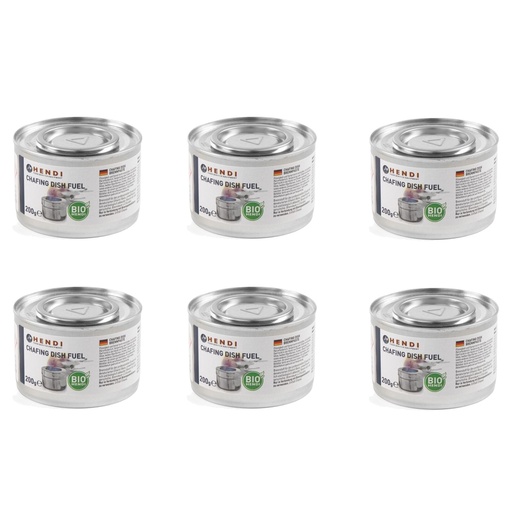 Etanolio pasta BIO, skirta konservuotiems šildytuvams, rinkinys 6x200g - Hendi 194357