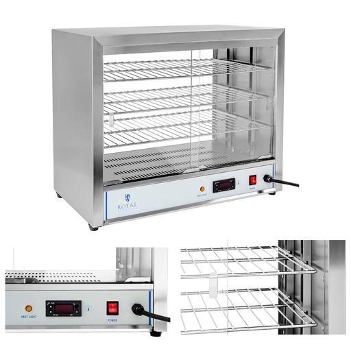 Siltā pārtikas produktu vitrīna ar sildīšanas skapi 1000 W 64 cm plats
