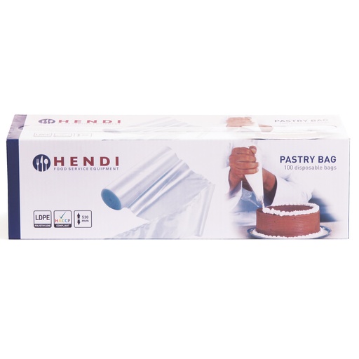Disposable foil pouches confectionery cones for spritzing and decorating 100 pcs. 80µm - Hendi 557112