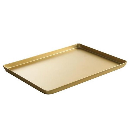 Aluminum bakery display tray 400x300x20mm gold - Hendi 808566
