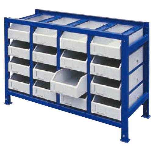 Workshop rack for parts and tools drawer with bins KIT 17 items.