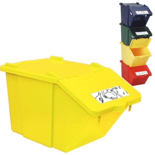 Stacked waste sorting container - yellow 45L