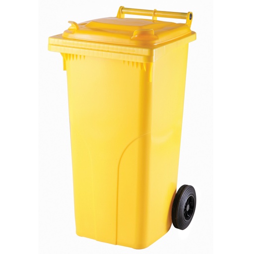 Waste and trash pail container ATESTY Europlast Austria - yellow 120L