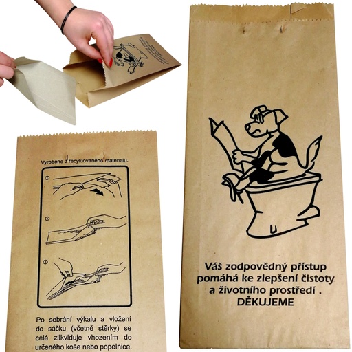 Paper bags with cardboard shovel for dog excrement FEDOG CZ 25pcs.