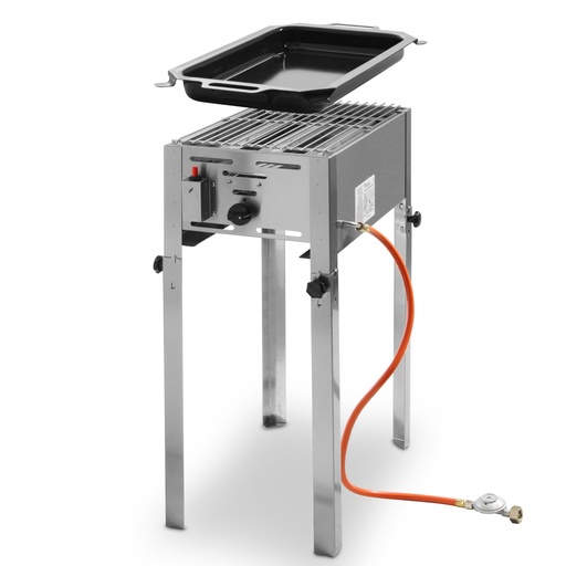 Gas grill with pan Grill Master Mini 290x480mm 5.8kW- Hendi 154700