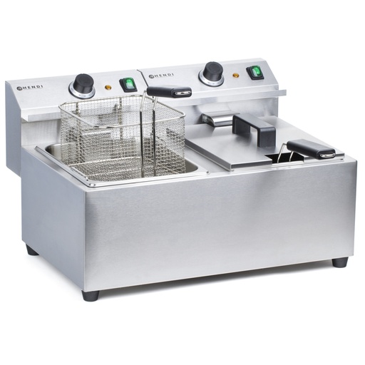 Mastercook 7kW 230V 2 x 8L catering fryer - Hendi 207307