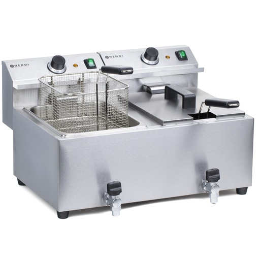 Masterpro fryer with tap 230V 7kW 2 x 8L - Hendi 209301