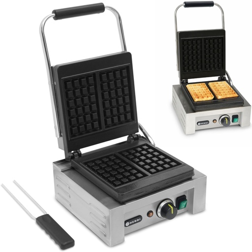 Professional waffle maker for 2 rectangular waffles 1.5kW - Hendi 212103