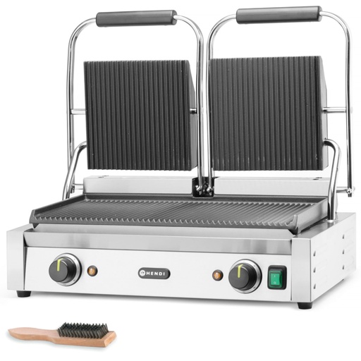 Contact fluted double grill 3600W - Hendi 263709