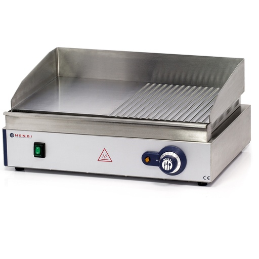 Blue Line smooth-ribbed continuous grill plate 2400W - Hendi 203156