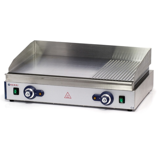 Blue Line smooth-ribbed double grill plate for continuous operation 3500W - Hendi 203163