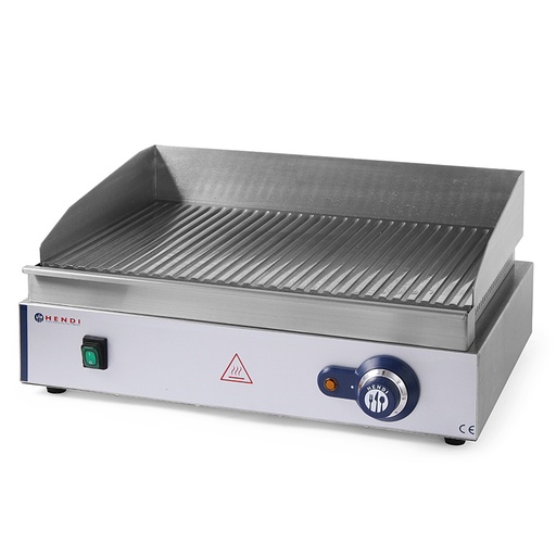 Blue Line fluted grill plate for continuous operation 2400W - Hendi 203170