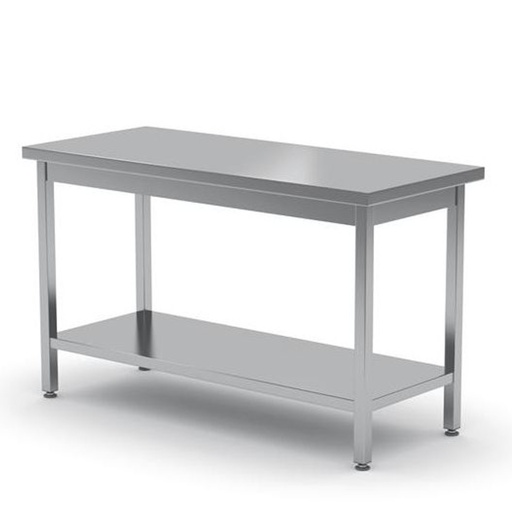 Central kitchen worktop steel table with shelf 140x60cm - Hendi 811535