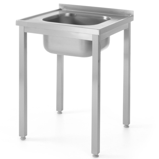 Steel worktop table with one sink 600x600mm - Hendi 811849